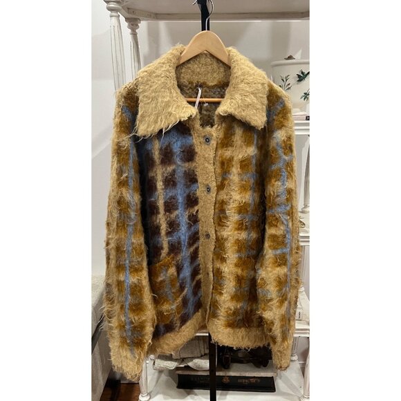 Free People Harper Cardi Sweater Size M L Cardigan Oversized Chunky Knit - Picture 3 of 4